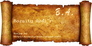 Bozsity Azár névjegykártya
