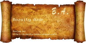 Bozsity Azár névjegykártya