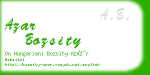 azar bozsity business card